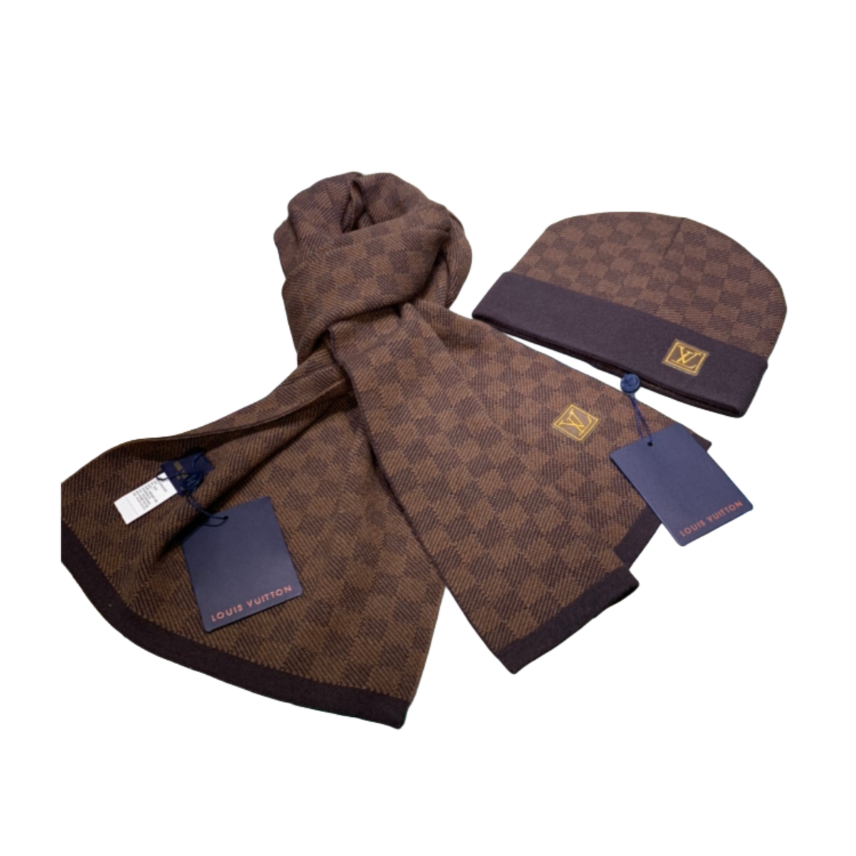 Ensemble bonnet écharpe LV